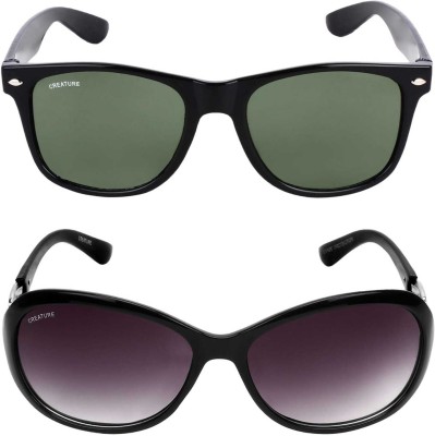 CREATURE Cat-eye, Wayfarer Sunglasses(For Men & Women, Violet)