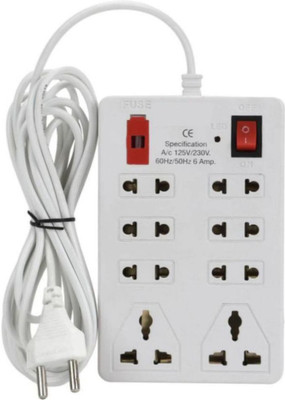 AMOR BENISON 8 Plug Point Light Extension 8 Socket Extension Boards 8  Socket Extension Boards(White, 3 m)