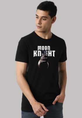 ELEGANT FOX Printed Men Round Neck Black T-Shirt