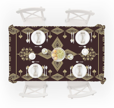 HUEX Abstract 4 Seater Table Cover(Multicolor, Polyester)