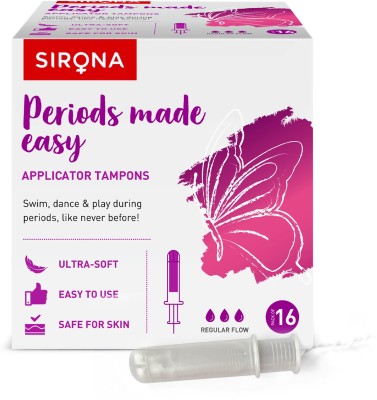 SIRONA Premium Applicator Tampons for Normal Flow Tampons(Pack of 16)