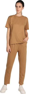 CHKOKKO Solid Women Track Suit