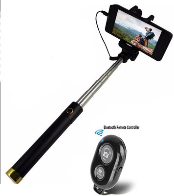 BUFONA Bluetooth Selfie Stick(Black, Remote Included)