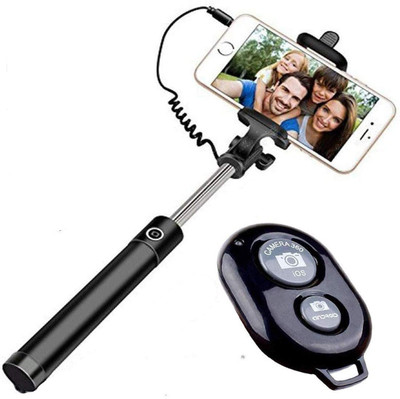 BUFONA Bluetooth Selfie Stick(Black, Remote Included)