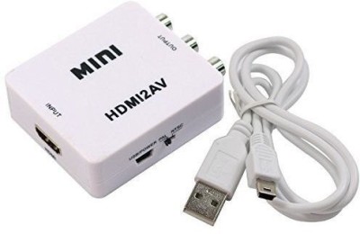 TrustEdge  TV-out Cable MINI HDMI2AV UP Scaler 1080P HD Video(White, For TV)