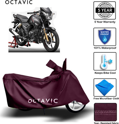 AUTOCAD Waterproof Two Wheeler Cover for TVS(Apache RTR 180, Maroon)