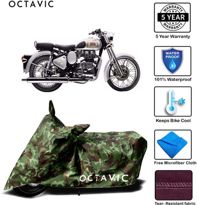 octavic Waterproof Two Wheeler Cover for Royal Enfield(Classic 350, Green)