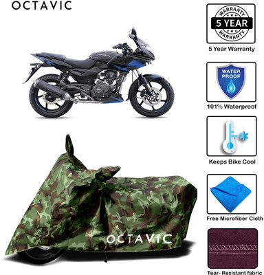octavic Waterproof Two Wheeler Cover for Bajaj(Pulsar 220 BS6, Green)
