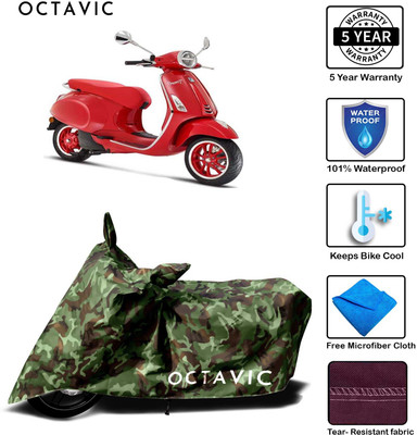 octavic Waterproof Two Wheeler Cover for Piaggio(Vespa, Green)
