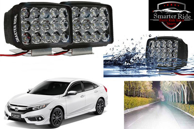 SMARTER RIDE 15 LED Fog Light High Power Fog Lamp for Honda Civic Fog Lamp Car, Truck LED for Honda (12 V, 15 W)(Civic, Pack of 2)