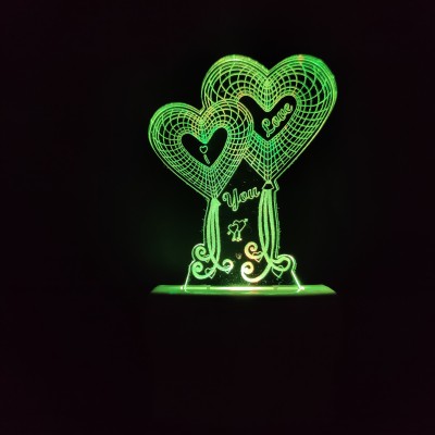 SKOAL I LOVE YOU Acrylic 3D Illusion RGB 7 Colour Changing LED Plug and Play Night Lamp(10 cm, D0002-I LOVE YOU)