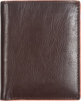 Leatherman Fashion Men & Women Casual, Formal, Travel Brown, Orange Genuine Leather Wallet(4 Card Slots)