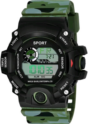 BMCOLLECTION SHCOK PU Belt LED Light Digital Watch  - For Boys