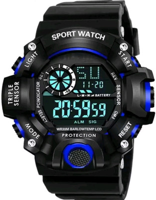 BMCOLLECTION SHCOK PU Belt LED Light Digital Watch  - For Boys