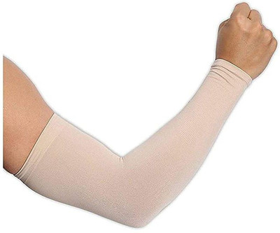 MATA STORE Cotton Arm Sleeve For Men & Women(Free, Beige)