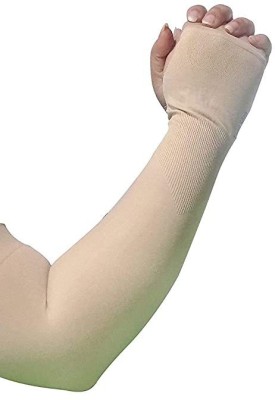 PRALAV Cotton Arm Sleeve For Men & Women(Free, Beige)