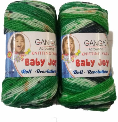 JEFFY Ganga acrowools Baby Joy Shade no.BJ17 4ply Soft Shaded Acrylic Yarn 600 G