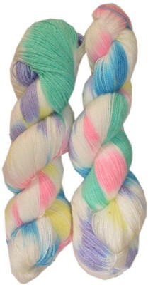 JEFFY GANGA Glowing Star Printed Hand Knitting Yarn (Blue Lily) (Hanks-500gms)