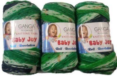 JEFFY Ganga acrowools Baby Joy Shade no.BJ17 4ply Soft Shaded Acrylic Yarn 500 G