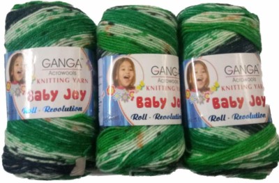 JEFFY Ganga acrowools Baby Joy Shade no.BJ17 4ply Soft Shaded Acrylic Yarn 200 G