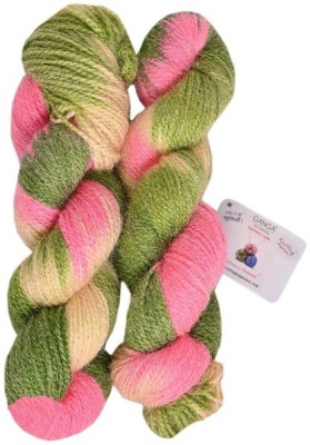JEFFY GANGA Glowing Star Printed Hand Knitting Yarn (Multi Pink Green) (Hanks-500gms)