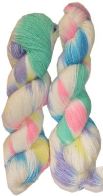 JEFFY GANGA Glowing Star Printed Hand Knitting Yarn (Blue Lily) (Hanks-400gms)