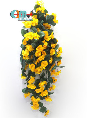 OM COLLECTIONS Artificial Creepers hanging flower Yellow Daisy Artificial Flower  with Pot(32 inch, Pack of 1, Vine & Creepers)