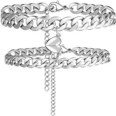 ruby collection Stainless Steel Bracelet Set(Pack of 2)