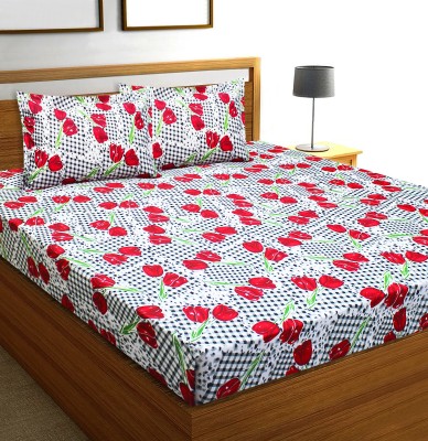 Flipkart SmartBuy 120 TC Cotton Double Floral Flat Bedsheet(Pack of 1, Multicolor2)