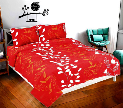 CECARO 160 TC Microfiber Double 3D Printed Flat Bedsheet(Pack of 1, Double Bedsheets)