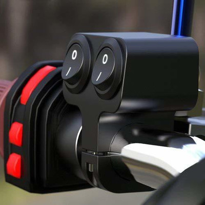 Hybrid Motors 7/8 Inch Motorcycle Handlebar Dual Button CNC Metal Switch Handle Bar(Black)