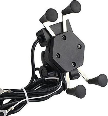 Wifton Navigation Bracket with USB Fast Charger Bike Mobile Holder(Black)