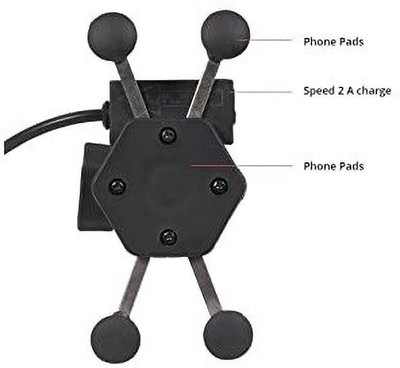 Wifton Cell Phone Holder Stand with 360 Rotations and USB Charging Port Bike Mobile Holder(Black)