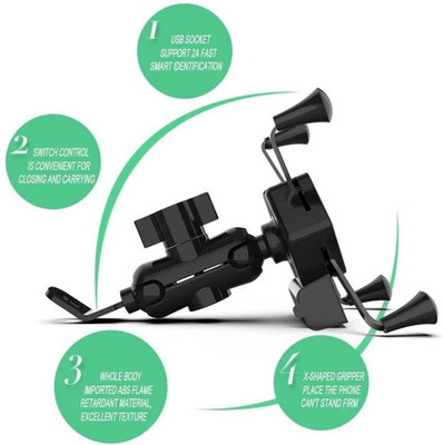 RHONNIUM Bike Mobile Holder(Black)