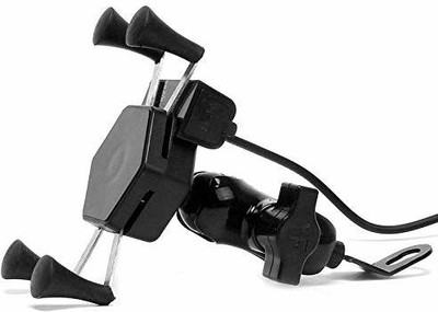 Wifton USB Charging Port for Bike Rear View Mirror Cradle Bike Mobile Holder(Black)