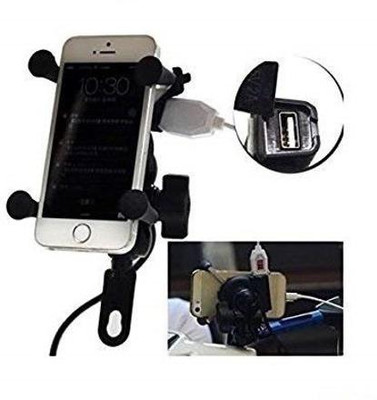 Wifton Motorcycle Mobile Phone Holder with Fast Charging Bike Mobile Holder(Black)