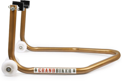 Grandbiker Rear Paddock Stand with Swing Arm Rest Golden Bike Storage Stand(Floor Mount)