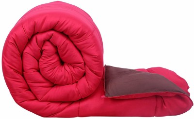 Relaxfeel Solid Single Comforter for  Heavy Winter(Poly Cotton, Brown & Pink)