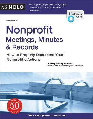 Nonprofit Meetings, Minutes & Records(English, Paperback, Mancuso Anthony)