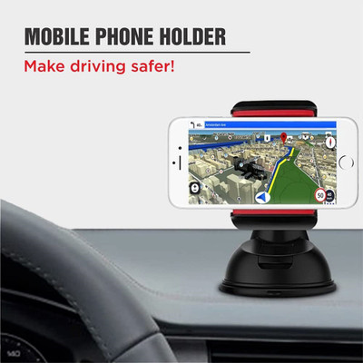 Wifton Car Mobile Holder for Dashboard, Windshield, Anti-slip(Red, Black)