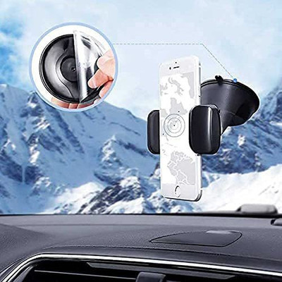 RHONNIUM Car Mobile Holder for Dashboard, Windshield(Black)