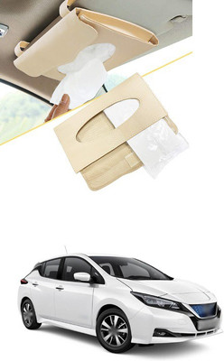 PRTEK Car Tissue Holder Napkin Mask Holder Dispenser Sun Visor 96 Vehicle Tissue Dispenser(Brown)