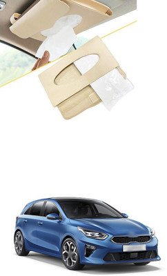 PRTEK Car Tissue Holder Napkin Mask Holder Dispenser Sun Visor 8 Vehicle Tissue Dispenser(Brown)