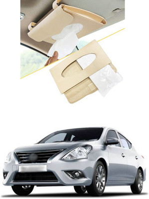 PRTEK Car Tissue Holder Napkin Mask Holder Dispenser Sun Visor 99 Vehicle Tissue Dispenser(Brown)