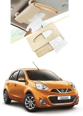 PRTEK Car Tissue Holder Napkin Mask Holder Dispenser Sun Visor 97 Vehicle Tissue Dispenser(Brown)
