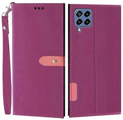 Krofty Flip Cover for Samsung Galaxy M33 5G(Pink, Cases with Holder, Pack of: 1)