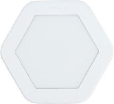 PHILIPS Hexastyle 8W Downlighter(Cool Day Light), Pack of 1, Cutout - 4inch, Panel Light Recessed Ceiling Lamp(White)
