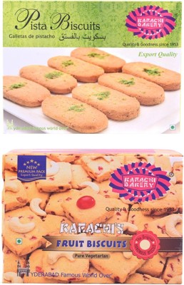 KARACHI BAKERY Fruit and Green Pista Bakery Biscuit(2 x 400 g)