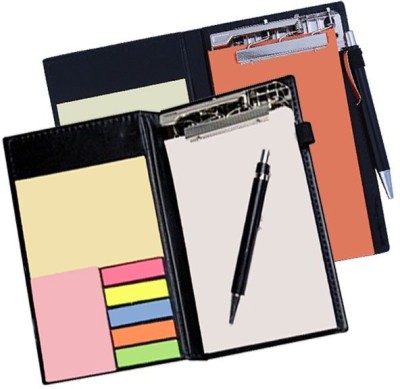 Flipkart SmartBuy Notepad Memo Holder Desk Organizer with sticky Notes Gift Set with Pen Pocket-size Memo Pad UN RULED 50 Pages(White, RUST, Pack of 2)