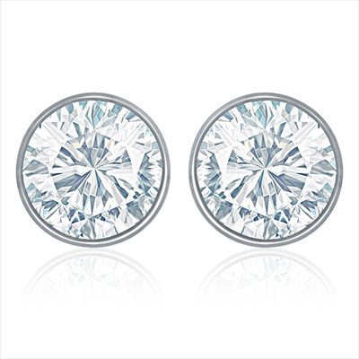 mahi Rhodium Plated White Bolt Earrings Crystal Alloy Stud Earring